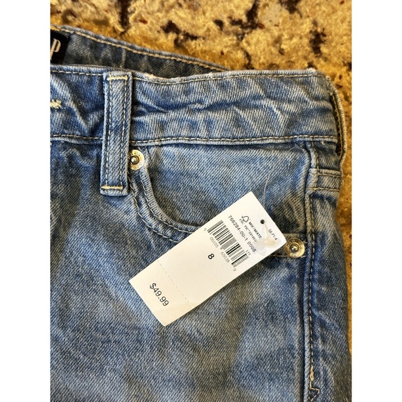 Gap Girls Low Stride Wide Leg Medium wash Jeans Adjustable waist Size 8 NWT - Picture 4 of 6